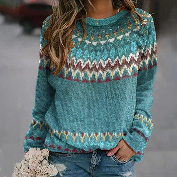 Avery | Cozy Retro Wave Pattern Sweatshirt
