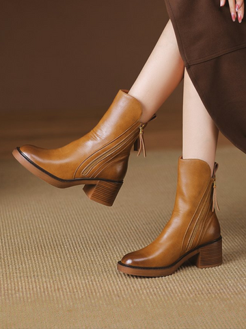 BARBARA BLOCK HEEL ANKLE BOOTS