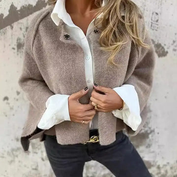 Amalia | Long Sleeve Round Neck Wool Cardigan