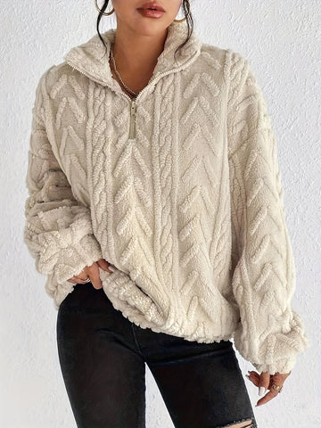 Aila | Fluffy Zip Sweater