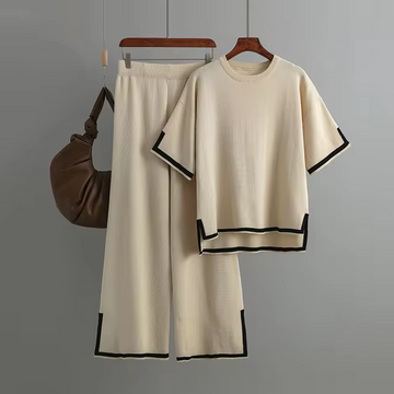 Charlotte | Chic Ice Silk Short Sleeve Co-Ord Set
