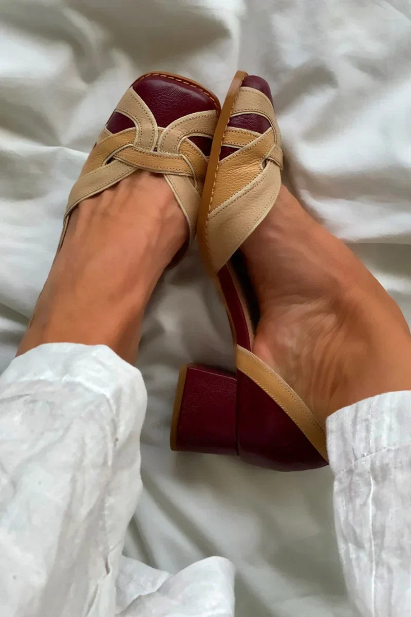 Sophia | Tri-Color Slip-On Flats
