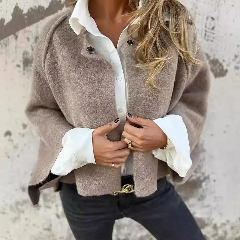 Amalia | Long Sleeve Round Neck Wool Cardigan